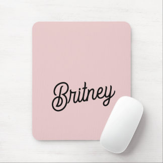 Modern Blush Dusty Pink Monogram und Name Mousepad
