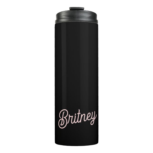 Modern Blush Dusty Pink Monogram und Name Thermosbecher (Vorderseite)