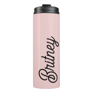 Modern Blush Dusty Pink Monogram und Name Thermosbecher