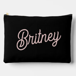 Modern Blush Dusty Pink Monogram und Name Zubehörtasche