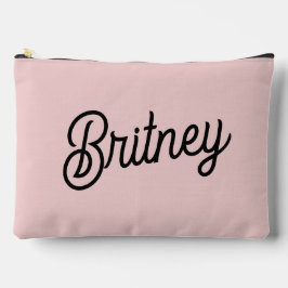 Modern Blush Dusty Pink Monogram und Name Zubehörtasche