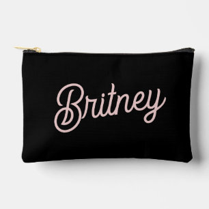 Modern Blush Dusty Pink Monogram und Name Zubehörtasche