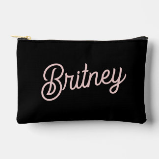 Modern Blush Dusty Pink Monogram und Name Zubehörtasche