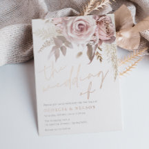 Modern Blush Floral Rose Gold The Wedding of