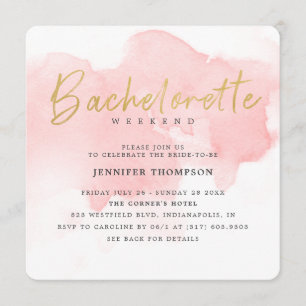 Modern Blush Gold Bachelorette Wochenende Einladung