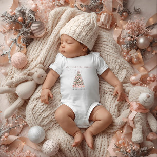 Modern Blush Mein erstes Weihnachten – Personalisi Baby Strampler