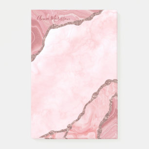 Modern Blush Pink Agate Geode Post-it Klebezettel