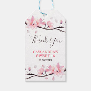 Modern Blush Pink Cherry Blossom Sakura Geburtstag Geschenkanhänger