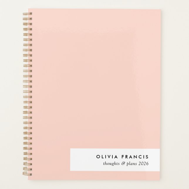 Modern Blush Pink Feminine Minimalistisch Simple 2 Planer (Vorderseite)