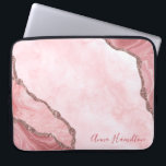 Modern Blush Pink Gold Agate Geode Laptopschutzhülle<br><div class="desc">Modern Blush Pink Gold Agate Geode Notebook-Ärmel</div>