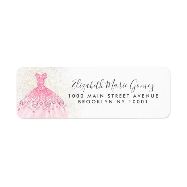 Modern Blush Pink Gold Glitzer Quinceanera (Vorne)
