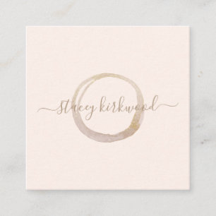 Modern Blush Pink Gold Imitate Glitzer Circle Logo Quadratische Visitenkarte