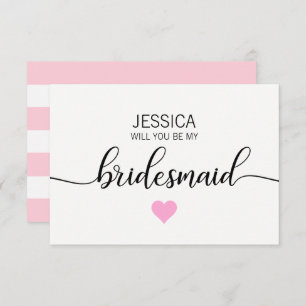 Modern Blush PINK Herz Werden Sie meine Bridesmaid Einladung