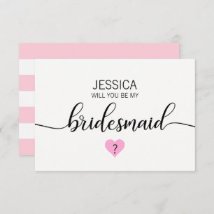 Modern Blush PINK Herz Werden Sie meine Bridesmaid Einladung