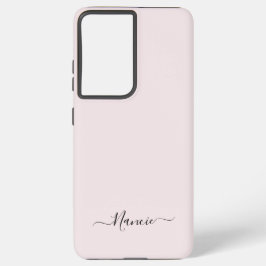 Modern Blush Pink mit Script-Individuelle Name Samsung Galaxy Hülle
