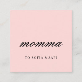 Modern Blush Pink Mommy Contact Card Rabattkarte