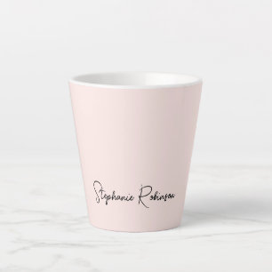 Modern Blush Pink Monogram Name Typografy Milchtasse