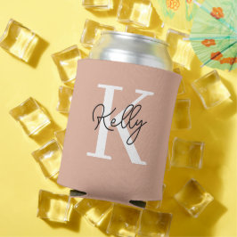 Modern Blush Pink Monogram Script Dosenkühler