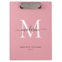 Modern Blush Pink Monogram Stilvoller Name