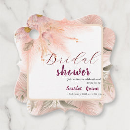 Modern blush pink pampas grass bridal bunch geschenkanhänger