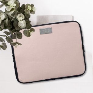 Modern Blush Pink Stylish Monogram Laptopschutzhülle