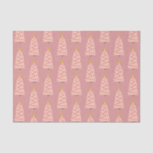 Modern Blush Pink Weihnachtsbaum auf Mauve Holiday Seidenpapier