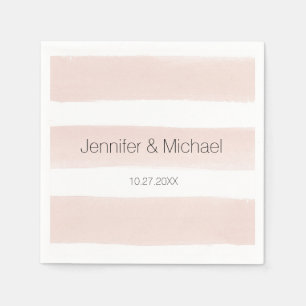 Modern Blush Stripes Cocktail Napkin Serviette