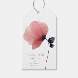 Modern Blush Watercolor Poppy Hochzeit Vielen Dank Geschenkanhänger