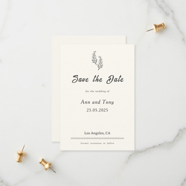 Modern Bohemian Desert Romance | Save the Date (Vorderseite/Rückseite Beispiel)