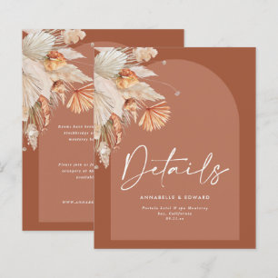 Modern bohemian terracotta pampas grass wedding