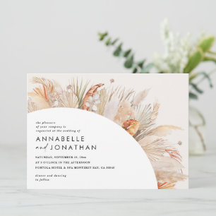 Modern bohemian terracotta pampas grass wedding