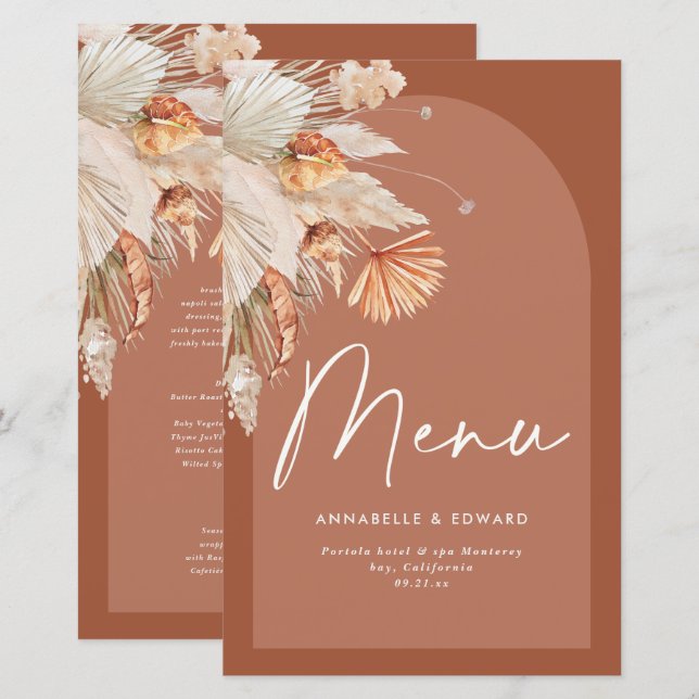 Modern bohemian terracotta pampas grass wedding (Vorne/Hinten)