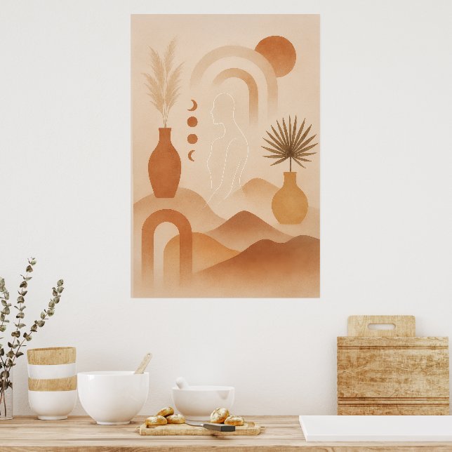 Modern Bohemian Wall Art Poster (Küche)