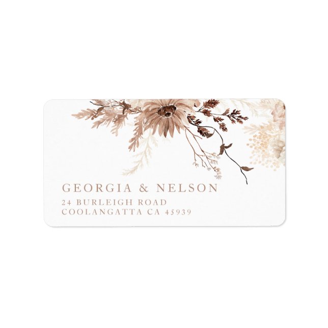 Modern Bohemian Wedding Return Address Label Adressaufkleber (Vorne)