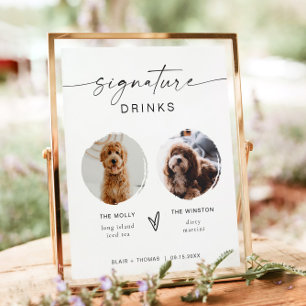 Modern Boho 2 Foto Hund Signature Getränk  Poster