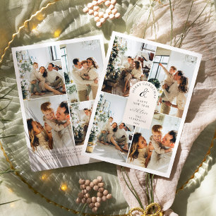 Modern Boho 8 Foto Weihnachten Neues Jahr Einladung