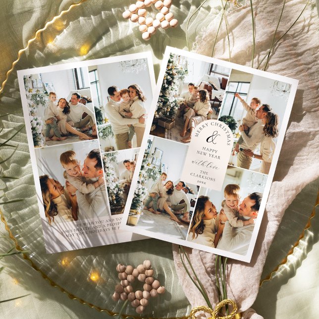 Modern Boho 8 Foto Weihnachten Neues Jahr Einladung (Von Creator hochgeladen)