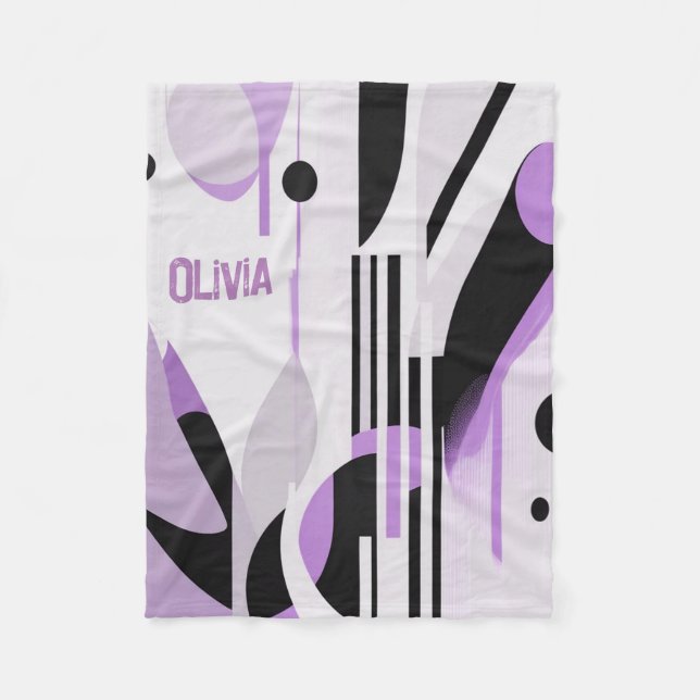 Modern Boho Abstract Purple Fleecedecke (Vorderseite)