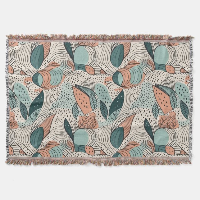 Modern Boho Abstrakt Decke (Vorderseite)