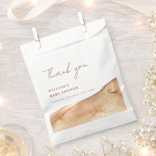 Modern Boho Abstrakt Desert Baby Dusche Vielen Dan Geschenktütchen (Ausgeschnitten)