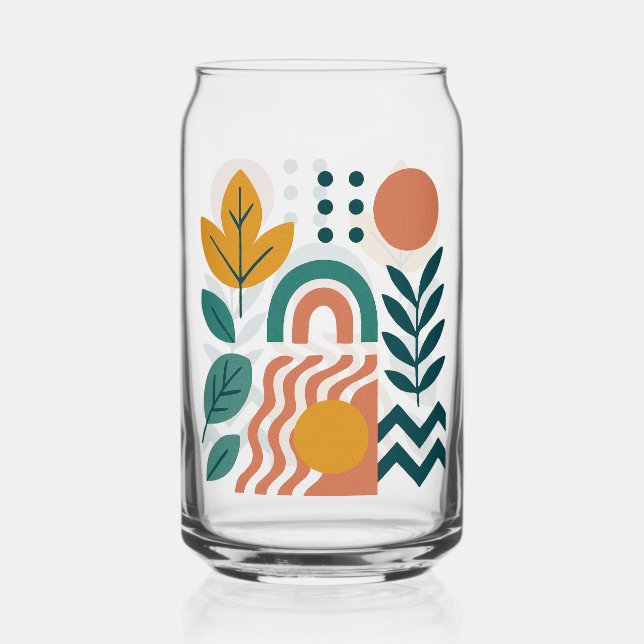 Modern Boho Abstrakte Natur Dosenglas (Rückseite)