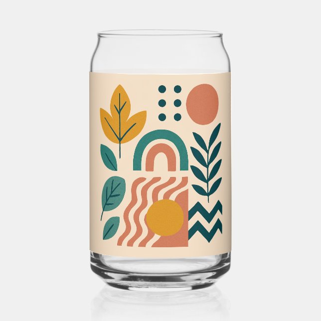 Modern Boho Abstrakte Natur Dosenglas (Rückseite)