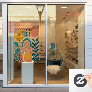 Modern Boho Abstrakte Natur Fensteraufkleber