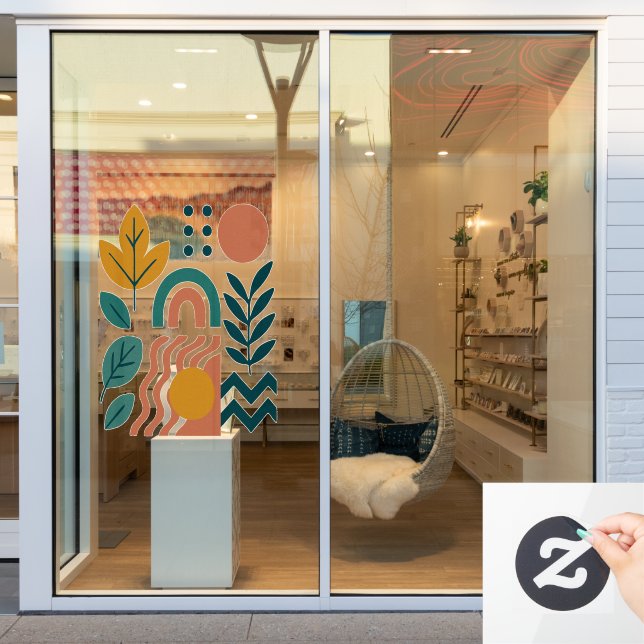 Modern Boho Abstrakte Natur Fensteraufkleber (Schaufenster)