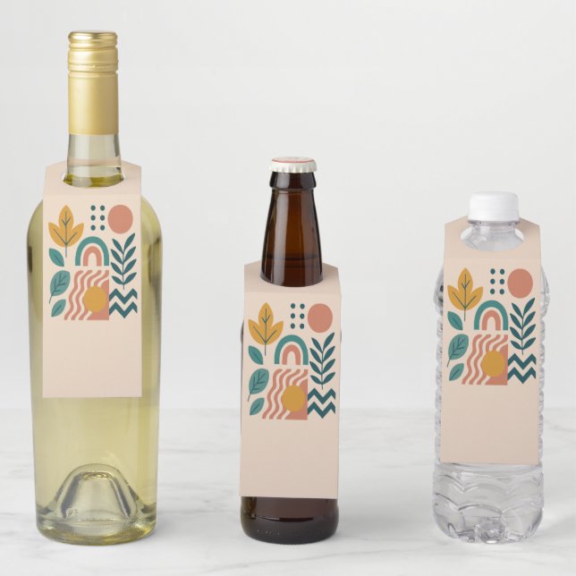 Modern Boho Abstrakte Natur Flaschenanhänger (Beispiel)