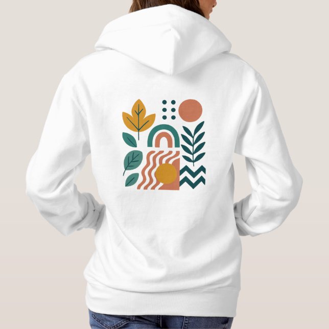 Modern Boho Abstrakte Natur Hoodie (Rückseite)