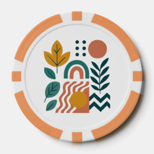 Modern Boho Abstrakte Natur Pokerchips