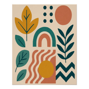 Modern Boho Abstrakte Natur Poster