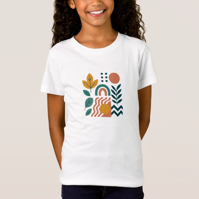Modern Boho Abstrakte Natur T-Shirt (Vorderseite)