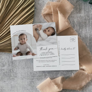 Modern Boho Arch 2 Foto Vielen Dank Ankündigungspostkarte